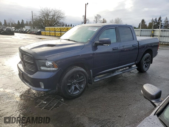 2016 Ram 1500 Sport with VIN 1C6RR7MT5GS381974, listed as a Copart auction lot 81850024 with 96,312 mi miles and Salvage title. Bid and sale history available at DreamBid. Image 1.