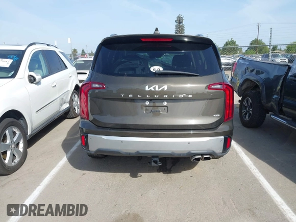 2023 Kia Telluride S with VIN 5XYP6DGC0PG334800, listed as a IAAI auction lot 42078611 with 27,486 mi miles and . Bid and sale history available at DreamBid. Image 16.