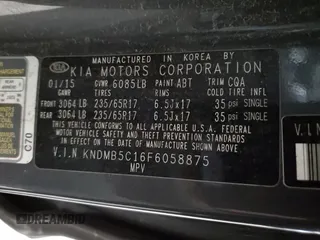 2015 Kia Sedona LX with VIN KNDMB5C16F6058875, listed as a Copart auction lot 52739125 with 117,207 mi miles and Clean Title. Bid and sale history available at DreamBid. Image 13.