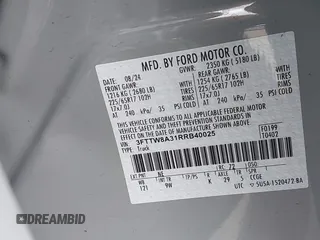 2024 Ford Maverick XL с VIN 3FTTW8A31RRB40025, выставлен на аукционе IAAI как лот 42130294 с пробегом 33 134 миль миль и . История ставок и продаж доступна на DreamBid. Изображение 9.