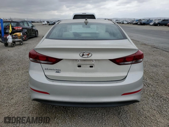 2017 Hyundai Elantra SE with VIN KMHD74LF9HU407819, listed as a Copart auction lot 53100995 with 100,966 mi miles and Salvage title. Bid and sale history available at DreamBid. Image 6.