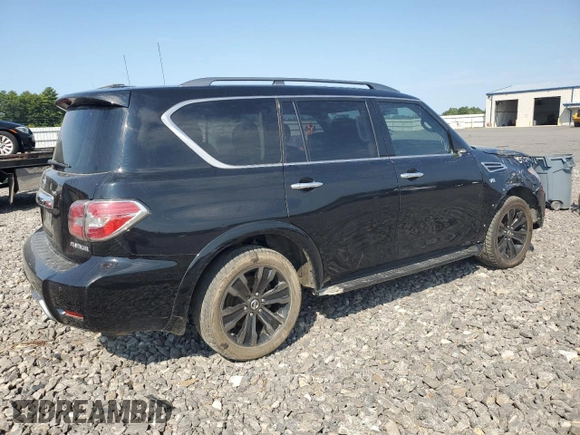 2020 Nissan Armada Platinum with VIN JN8AY2NF9L9360703, listed as a Copart auction lot 70011374 with 46,186 mi miles and Salvage Title. Bid and sale history available at carsss.com. Image 3.