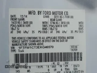 2014 Ford F-150 XL with VIN 1FTFW1CT3EKG46570, listed as a Copart auction lot 54356905 with 245,415 mi miles and Clean Title. Bid and sale history available at carsss.com. Image 12.