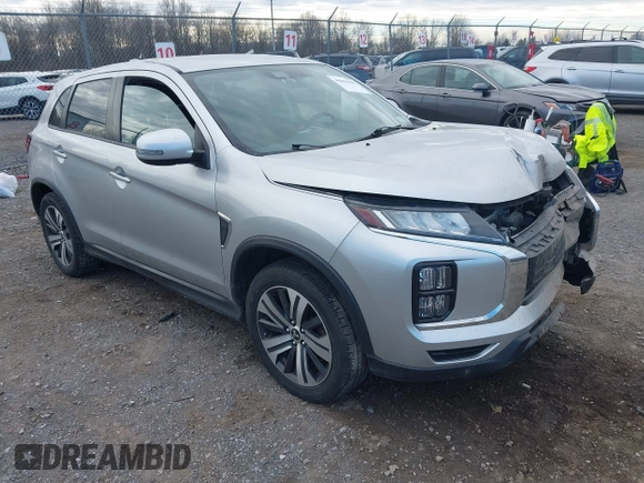 2021 Mitsubishi Outlander Sport ES with VIN JA4ARUAUXMU017447, listed as a IAAI auction lot 40863896 with 83,627 mi miles. Bid and sale history available at carsss.com. Image 1.