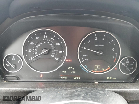 2015 BMW 3 Series 320i xDrive with VIN WBA3C3G51FNT51452, listed as a Copart auction lot 55426245 with 81,001 mi miles and Salvage title. Bid and sale history available at DreamBid. Image 9.