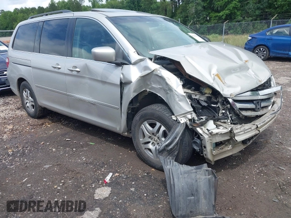 2005 Honda Odyssey EX-L z VIN 5FNRL38695B036836, wystawiony jako IAAI lot #42369670 z przebiegiem 222 061 mil mil oraz . Historia ofert i sprzedaży dostępna na DreamBid. Obrazek 1.