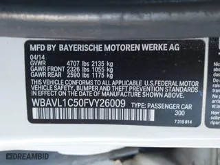 2015 BMW X1 xDrive28i with VIN WBAVL1C50FVY26009, listed as a IAAI auction lot 41495667 with 109,807 mi miles. Bid and sale history available at carsss.com. Image 9.
