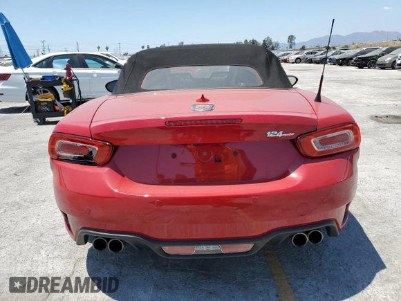 2017 FIAT 124 Spider Lusso with VIN JC1NFAEKXH0125617, listed as a Copart auction lot 58742395 with 18,930 mi miles and Salvage title. Bid and sale history available at DreamBid. Image 6.