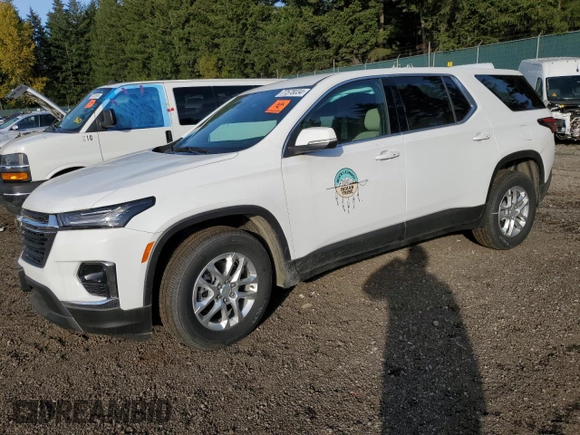 2023 Chevrolet Traverse LS with VIN 1GNEVLKW1PJ224447, listed as a Copart auction lot 77578034 with 0 mi miles and Salvage Title. Bid and sale history available at carsss.com. Image 1.