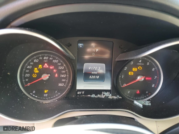 2019 Mercedes-Benz GLC with VIN WDC0G4KB5KV153037, listed as a Copart auction lot 50768415 with 52,018 mi miles and Salvage Title. Bid and sale history available at carsss.com. Image 9.