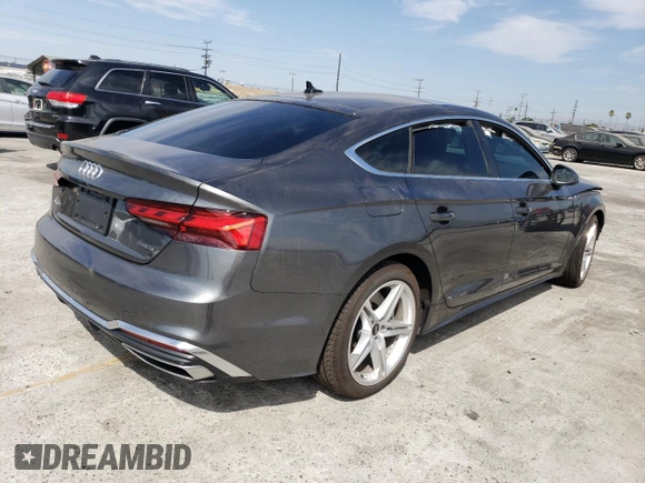 2022 Audi A5 Sportback S line Premium with VIN WAUDACF59NA039235, listed as a Copart auction lot 62306663 with 0 mi miles. Bid and sale history available at carsss.com. Image 3.