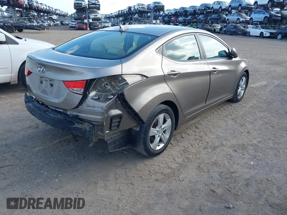 2013 Hyundai Elantra GLS with VIN 5NPDH4AE8DH329985, listed as a IAAI auction lot 42685574 with 55,906 mi miles and . Bid and sale history available at DreamBid. Image 4.