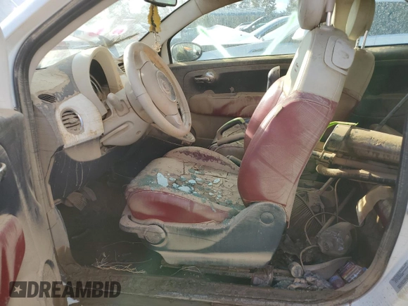 2015 FIAT 500 Lounge with VIN 3C3CFFCR5FT509056, listed as a Copart auction lot 75990524 with Not provided miles and Salvage title. Bid and sale history available at DreamBid. Image 7.