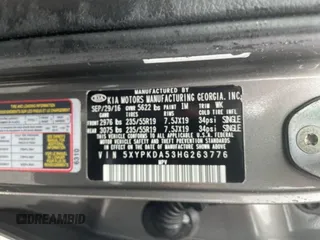 2017 Kia Sorento SX with VIN 5XYPKDA53HG263776, listed as a Copart auction lot 58874105 with 134,354 mi miles and Clean title. Bid and sale history available at DreamBid. Image 10.