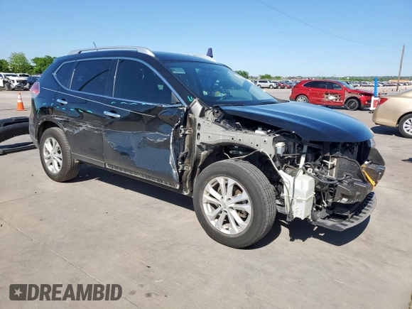 2016 Nissan Rogue S with VIN KNMAT2MT5GP734386, listed as a Copart auction lot 53943995 with 66,704 mi miles and Salvage Title. Bid and sale history available at DreamBid. Image 4.