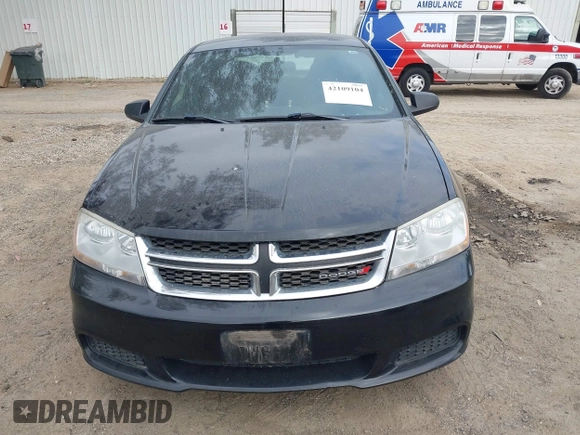 2014 Dodge Avenger SE with VIN 1C3CDZAB0EN183050, listed as a IAAI auction lot 42109104 with 108,732 mi miles. Bid and sale history available at carsss.com. Image 6.