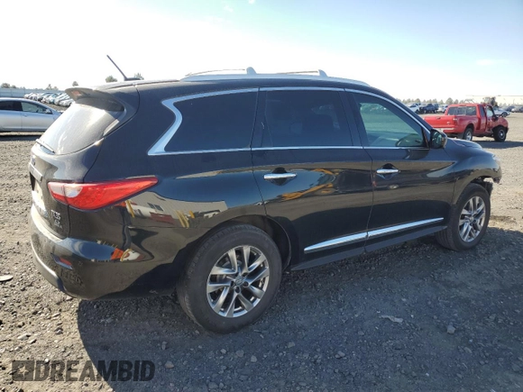 2013 Infiniti JX35 with VIN 5N1AL0MM0DC332920, listed as a Copart auction lot 73411804 with 178,502 mi miles and Salvage Title. Bid and sale history available at carsss.com. Image 3.