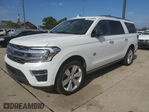 2023 Ford Expedition Max King Ranch z VIN 1FMJK1P83PEA01832, wystawiony jako Copart lot #75518404 z przebiegiem 59 474 mil mil oraz Szkoda całkowita • Salvage title. Historia ofert i sprzedaży dostępna na DreamBid. Obrazek 1.