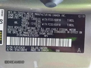 2020 Lexus RX with VIN 2T2HZMAA9LC163081, listed as a IAAI auction lot 41627232 with 38,153 mi miles. Bid and sale history available at carsss.com. Image 9.