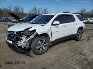 2022 Chevrolet Traverse LT Leather with VIN 1GNEVHKW7NJ156164, listed as a Copart auction lot 50160045 with 45,424 mi miles and Salvage Title. Bid and sale history available at carsss.com. Image 1.