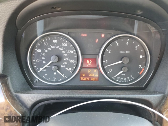 2007 BMW 3 Series 328xi with VIN WBAVC935X7KX58514, listed as a Copart auction lot 50539625 with 104,272 mi miles and Salvage Title. Bid and sale history available at carsss.com. Image 9.