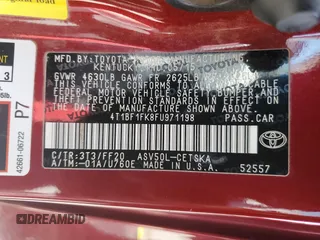 2015 Toyota Camry XLE with VIN 4T1BF1FK8FU971198, listed as a Copart auction lot 51858535 with 75,136 mi miles and Salvage Title. Bid and sale history available at carsss.com. Image 15.