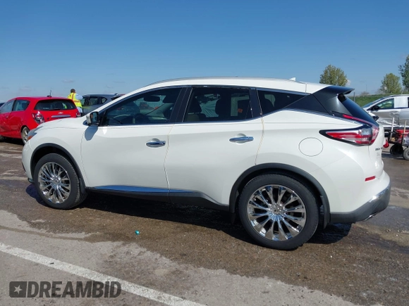 2015 Nissan Murano SL with VIN 5N1AZ2MH1FN235715, listed as a IAAI auction lot 41963660 with 59,566 mi miles and . Bid and sale history available at DreamBid. Image 14.