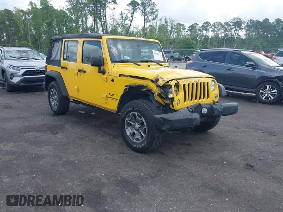 2015 Jeep Wrangler Unlimited Willys Wheeler with VIN 1C4BJWDG2FL643375, listed as a IAAI auction lot 42109724 with 112,357 mi miles and . Bid and sale history available at DreamBid. Image 1.