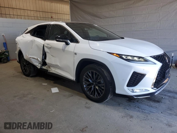 2022 Lexus RX 350 F Sport with VIN 2T2YZMDA4NC315637, listed as a Copart auction lot 53064435 with 20,065 mi miles and Salvage title. Bid and sale history available at DreamBid. Image 4.