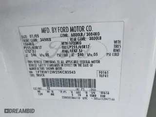 2005 Ford F-150 XLT with VIN 1FTRW12W25KC83543, listed as a IAAI auction lot 41529223 with 1 mi miles. Bid and sale history available at carsss.com. Image 9.