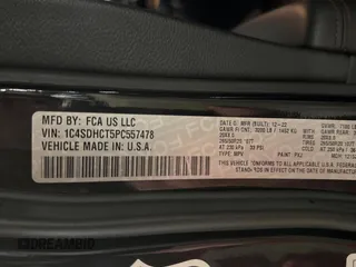 2023 Dodge Durango R/T Plus z VIN 1C4SDHCT5PC557478, wystawiony jako Copart lot #64901655 z przebiegiem 34 446 mil mil oraz Czysty tytuł • Clean title. Historia ofert i sprzedaży dostępna na DreamBid. Obrazek 12.