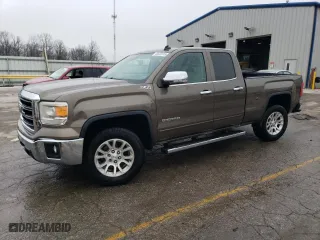 2014 GMC Sierra 1500 SLE with VIN 1GTV2UEC6EZ254809, listed as a Copart auction lot 43632415 with 153,814 mi miles and Salvage Title. Bid and sale history available at carsss.com. Image 1.