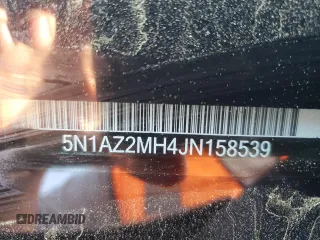 2018 Nissan Murano Platinum with VIN 5N1AZ2MH4JN158539, listed as a Copart auction lot 50944545 with 106,345 mi miles and Salvage Title. Bid and sale history available at carsss.com. Image 14.