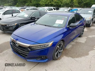 2021 Honda Accord Sport with VIN 1HGCV2F37MA012790, listed as a IAAI auction lot 42442287 with 14,955 mi miles and . Bid and sale history available at DreamBid. Image 2.