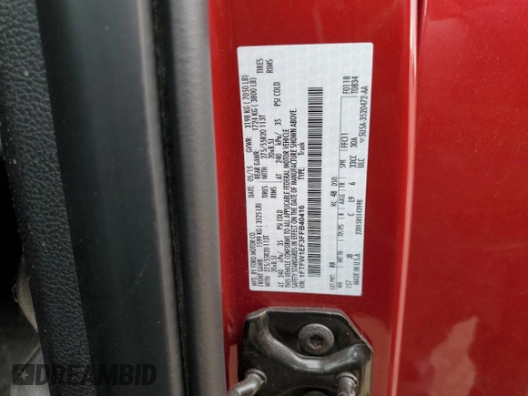 2015 Ford F-150 XLT w/HD Payload Pkg with VIN 1FTFW1EF3FFB40416, listed as a Copart auction lot 52146035 with 149,415 mi miles and Clean Title. Bid and sale history available at carsss.com. Image 12.