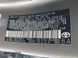 2019 Toyota Corolla L with VIN 5YFBURHE7KP878972, listed as a IAAI auction lot 42000888 with 201,612 mi miles. Bid and sale history available at carsss.com. Image 9.