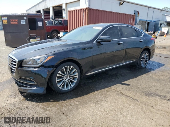 2017 Genesis G80 3.8L with VIN KMHGN4JE9HU175302, listed as a Copart auction lot 59144765 with 133,609 mi miles and Salvage title. Bid and sale history available at DreamBid. Image 1.
