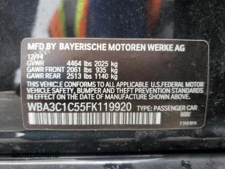 2015 BMW 3 Series 328i with VIN WBA3C1C55FK119920, listed as a Copart auction lot 48752765 with Not Provided miles and Non Repairable. Bid and sale history available at carsss.com. Image 12.