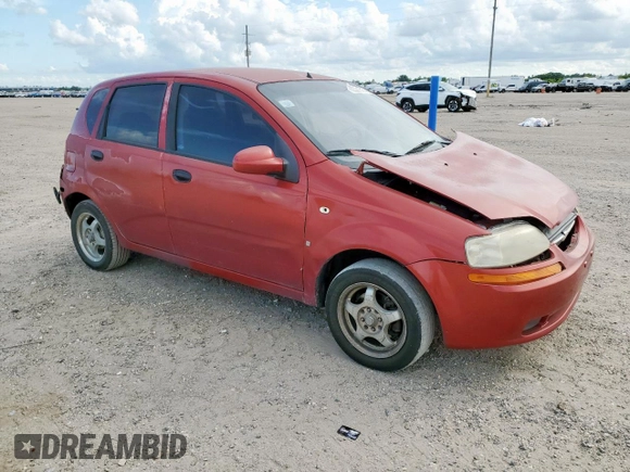 2007 Chevrolet Aveo LS with VIN KL1TD66697B703022, listed as a Copart auction lot 62301515 with 124,668 mi miles and Salvage title. Bid and sale history available at DreamBid. Image 4.