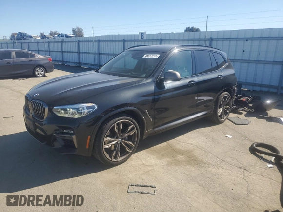 2020 BMW X3 M40i with VIN 5UXTY9C01L9B03869, listed as a Copart auction lot 46637515 with 57,052 mi miles and Salvage Title. Bid and sale history available at DreamBid. Image 1.