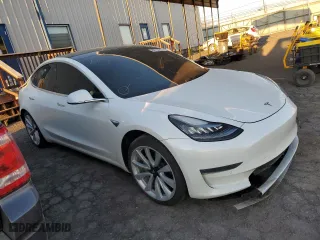 2019 Tesla Model 3 Long Range with VIN 5YJ3E1EB3KF494308, listed as a Copart auction lot 88750855 with 81,765 mi miles and Salvage Title. Bid and sale history available at carsss.com. Image 4.