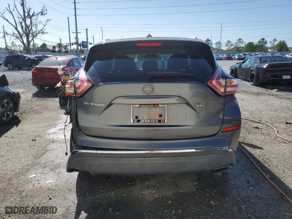 2016 Nissan Murano S with VIN 5N1AZ2MG5GN101170, listed as a Copart auction lot 49391835 with 58,054 mi miles and Salvage Title. Bid and sale history available at carsss.com. Image 6.
