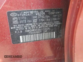 2011 Hyundai Elantra GLS z VIN KMHDH4AE0BU159006, wystawiony jako Copart lot #60423205 z przebiegiem 232 202 mil mil oraz Czysty tytuł • Clean title. Historia ofert i sprzedaży dostępna na DreamBid. Obrazek 12.