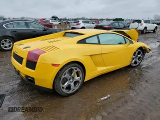 2004 Lamborghini Gallardo z VIN ZHWGU11S34LA01652, wystawiony jako Copart lot #49695214 z przebiegiem Nie podano mil oraz Szkoda całkowita • Salvage title. Historia ofert i sprzedaży dostępna na DreamBid. Obrazek 3.