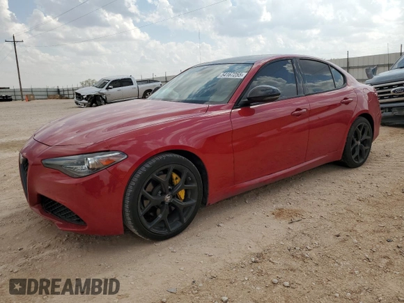 2020 Alfa Romeo Giulia with VIN ZARFAMAN7L7638353, listed as a Copart auction lot 54167255 with Not provided miles and Salvage title. Bid and sale history available at DreamBid. Image 1.