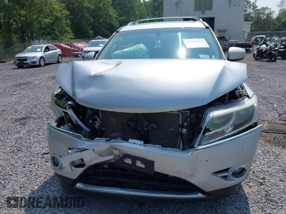 2013 Nissan Pathfinder SV with VIN 5N1AR2MMXDC609048, listed as a IAAI auction lot 42494071 with 124,723 mi miles and . Bid and sale history available at DreamBid. Image 6.