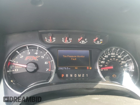 2013 Ford F-150 XL with VIN 1FTFW1EF3DKD19320, listed as a Copart auction lot 57107975 with 258,279 mi miles and Salvage title. Bid and sale history available at DreamBid. Image 9.