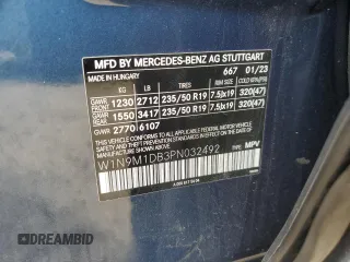 2023 Mercedes-Benz EQB 350 z VIN W1N9M1DB3PN032492, wystawiony jako Copart lot #48014045 z przebiegiem 21 180 mil mil oraz Szkody całkowita. Historia ofert i sprzedaży dostępna na DreamBid. Obrazek 14.