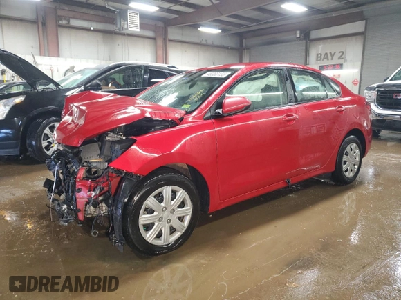 2022 Kia Rio LX with VIN 3KPA24AD1NE460290, listed as a Copart auction lot 48366155 with 39,592 mi miles and Salvage Title. Bid and sale history available at carsss.com. Image 1.