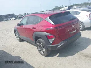 2024 Hyundai Kona SEL with VIN KM8HBCAB3RU106748, listed as a IAAI auction lot 42126099 with 25,166 mi miles and . Bid and sale history available at carsss.com. Image 3.